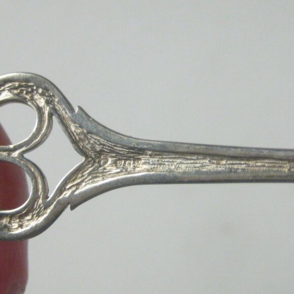 Set Of 4 Vintage Silver Teaspoons Thistle Design Signed - Picture 7 of 11